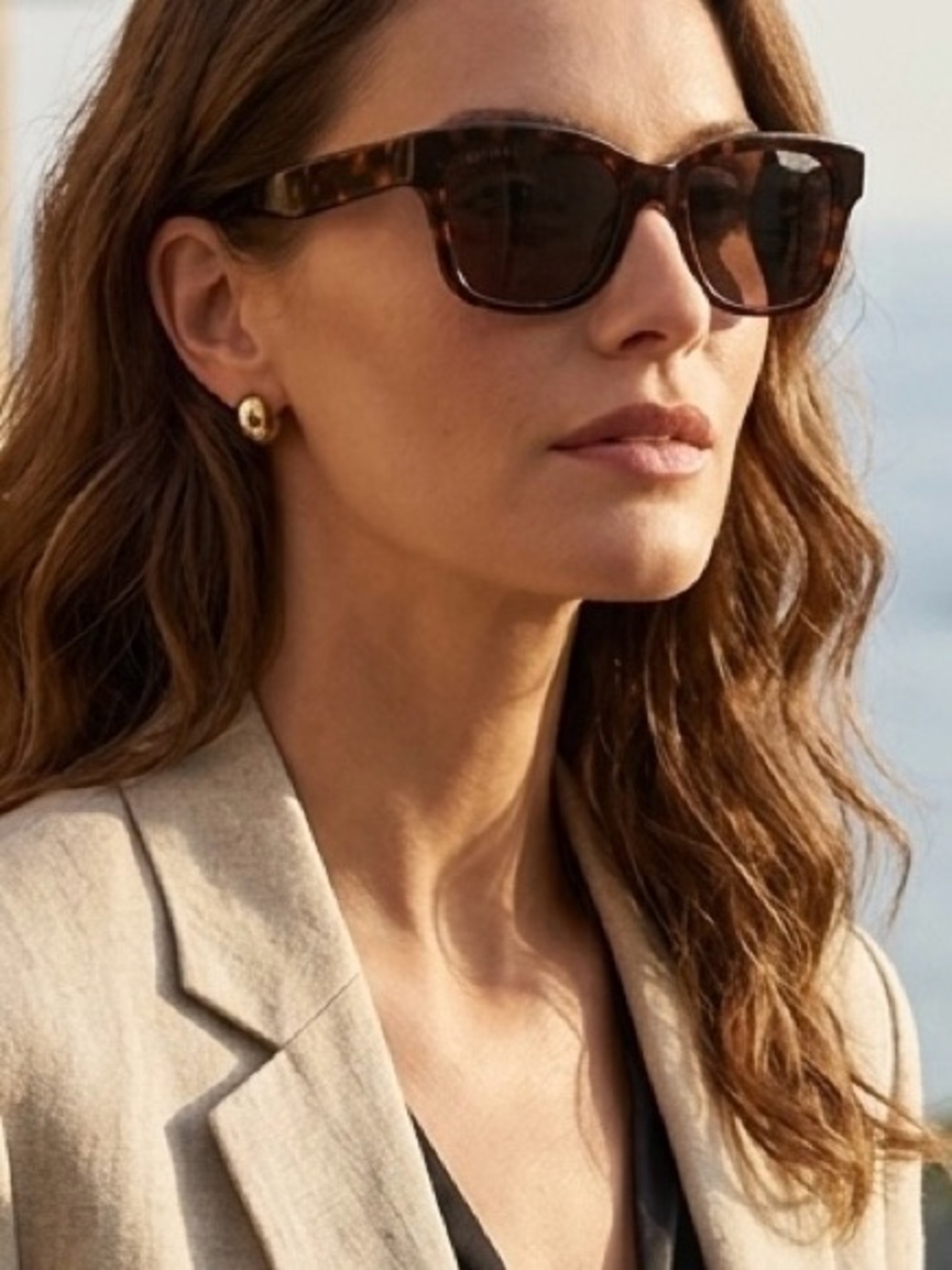Gucci Brown Tortoiseshell Sunglasses with Burgundy Case